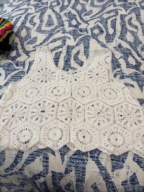 ADORA White Crochet Camisole Tank Top